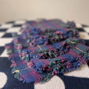 Set of Four Plaid Holiday Napkins