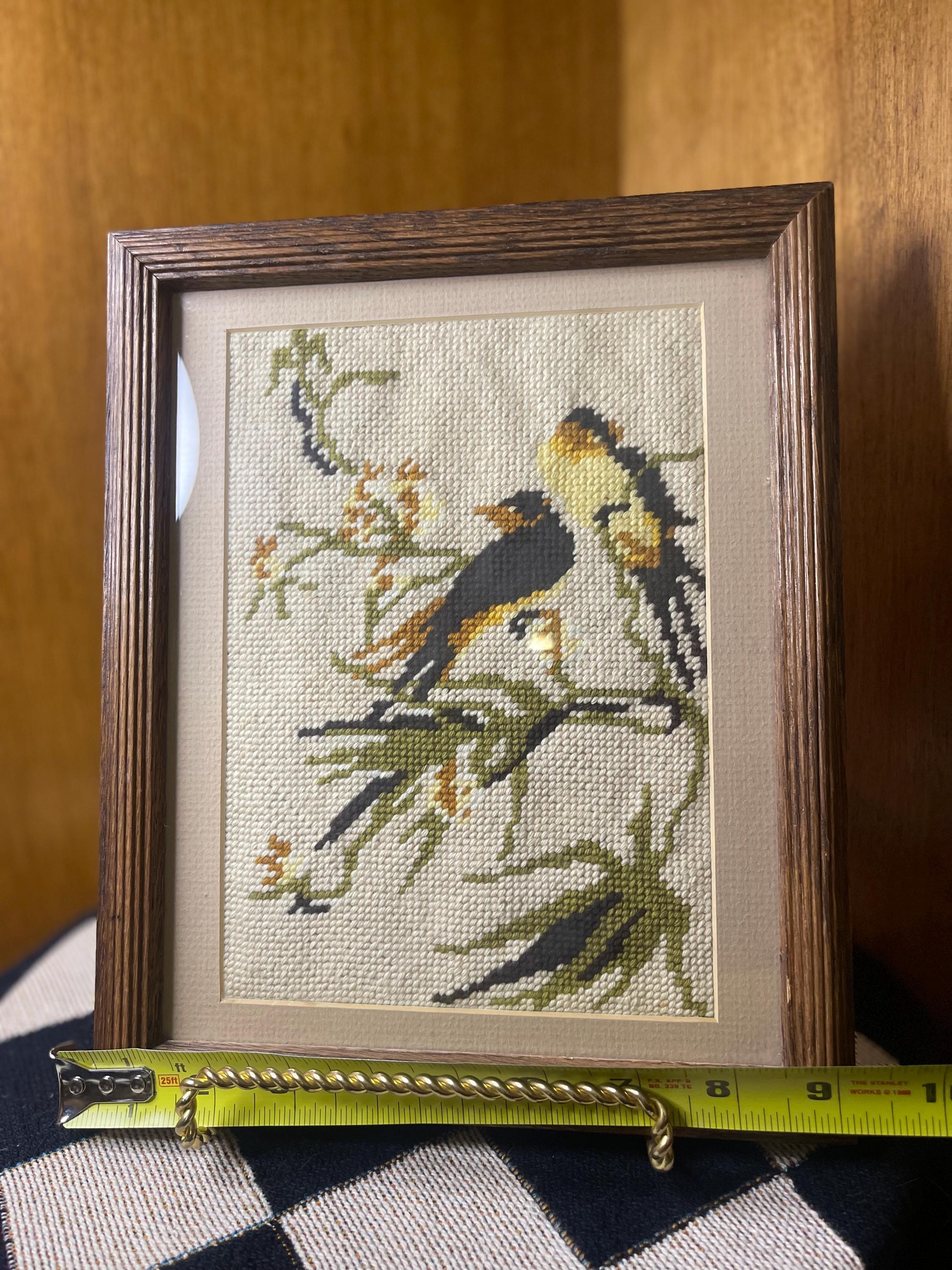 額入り鳥のブチラスタイルクロスステッチ - Etsy 日本