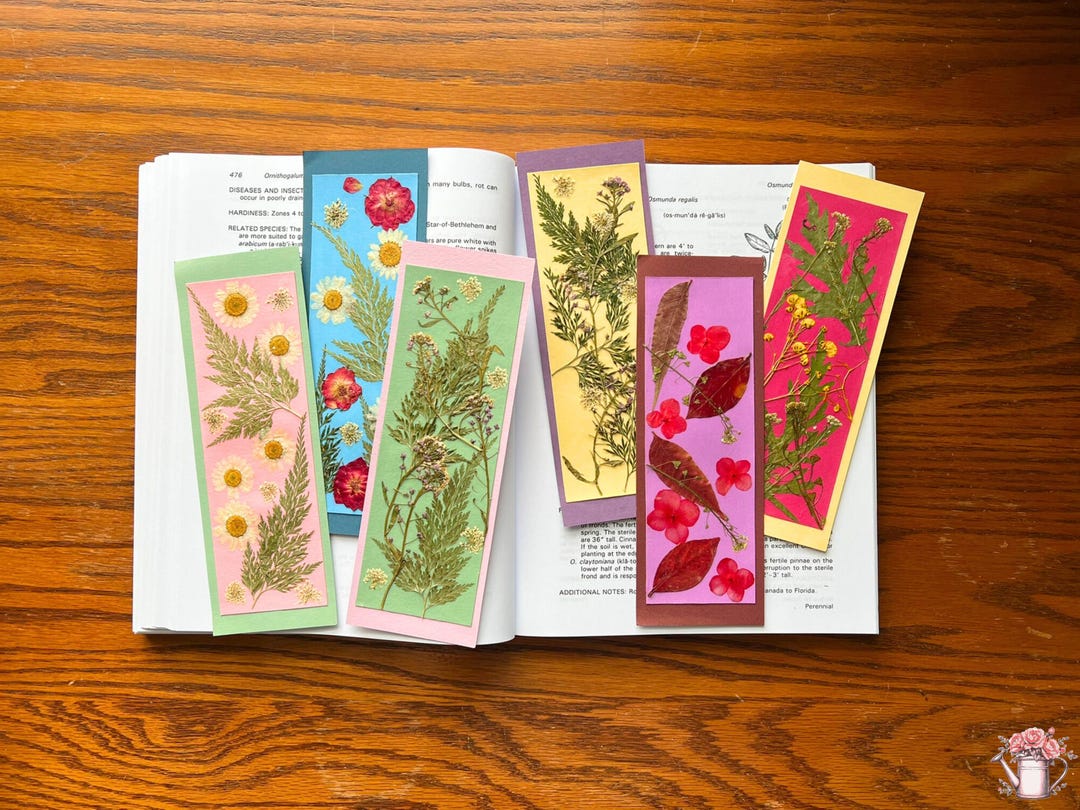 Large Pressed Flower Bookmark Textbook Size Heirloom Botanical Book ...