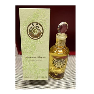 Rare Roger & Gallet Pour Une Femme Eau de Toilette 100 ml bouchon en verre splash VINTAGE