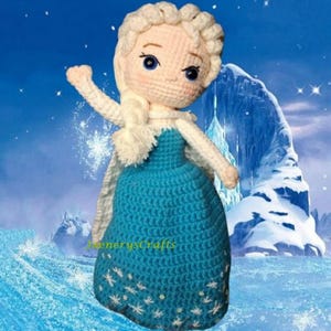 Reversible Anna and Elsa Amigurumi Pattern, Topsy-Turvy Crochet Doll Pattern, Disney Frozen Handmade Toy image 6
