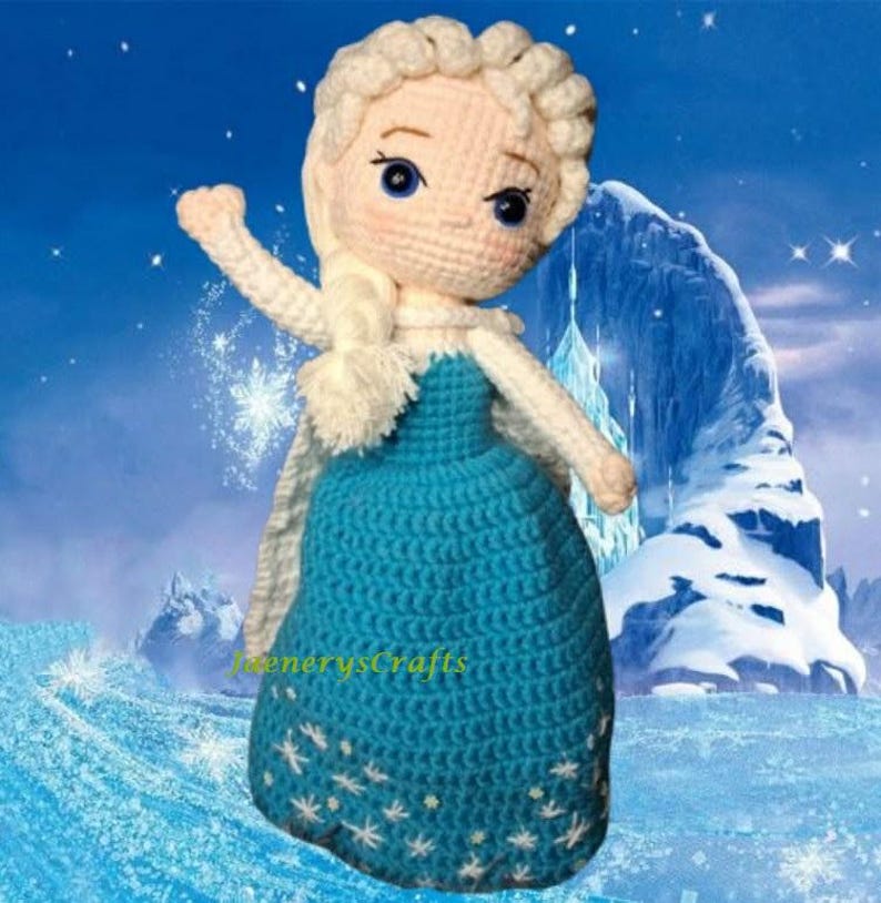 Reversible Anna and Elsa Amigurumi Pattern, Topsy-Turvy Crochet Doll Pattern, Disney Frozen Handmade Toy image 6
