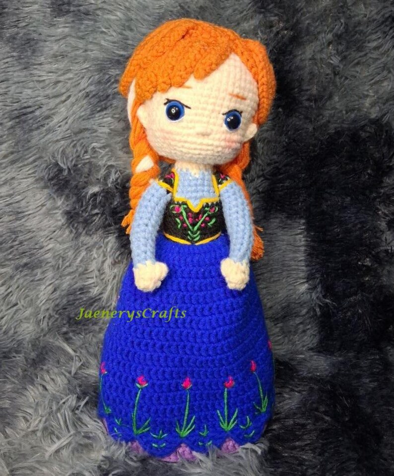 Reversible Anna and Elsa Amigurumi Pattern, Topsy-Turvy Crochet Doll Pattern, Disney Frozen Handmade Toy image 3