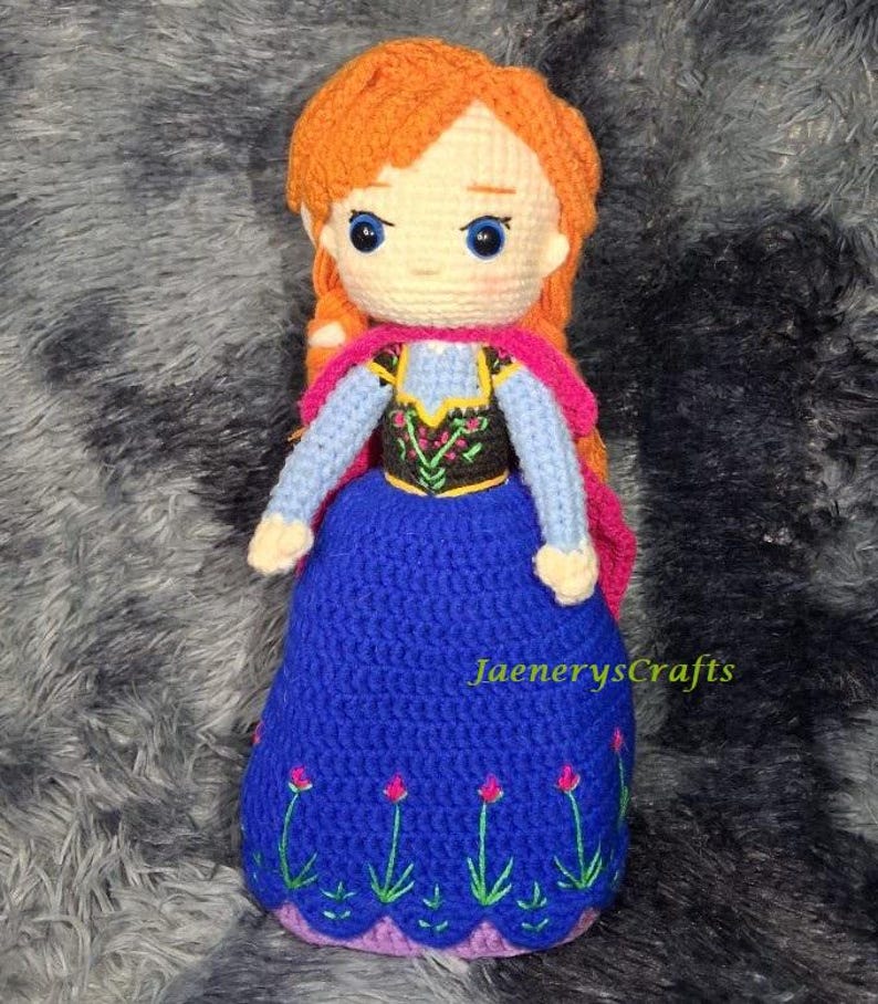 Reversible Anna and Elsa Amigurumi Pattern, Topsy-Turvy Crochet Doll Pattern, Disney Frozen Handmade Toy image 5