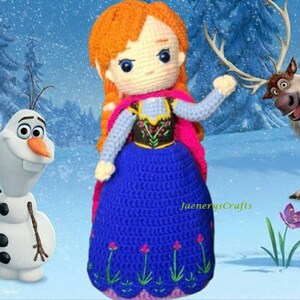 Reversible Anna and Elsa Amigurumi Pattern, Topsy-Turvy Crochet Doll Pattern, Disney Frozen Handmade Toy image 7