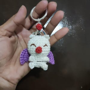 Moogle Amigurumi Keychain pattern | Final Fantasy Crochet