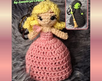 Reversible Glinda and Elphaba Keychain Crochet Pattern, Wicked Witch & Good Witch, Topsy turvy Amigurumi