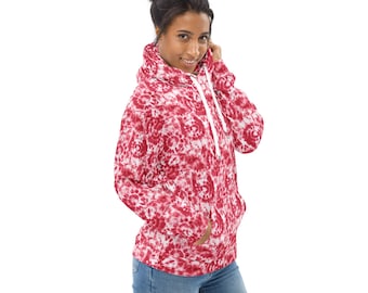 Colorful Tie Dye Printed Pullover Hoodie, Boho AOP Streetwear Hoodies, Cozy Winter Loungewear Hoodie, Trendy Designer Hoodie with Pockets