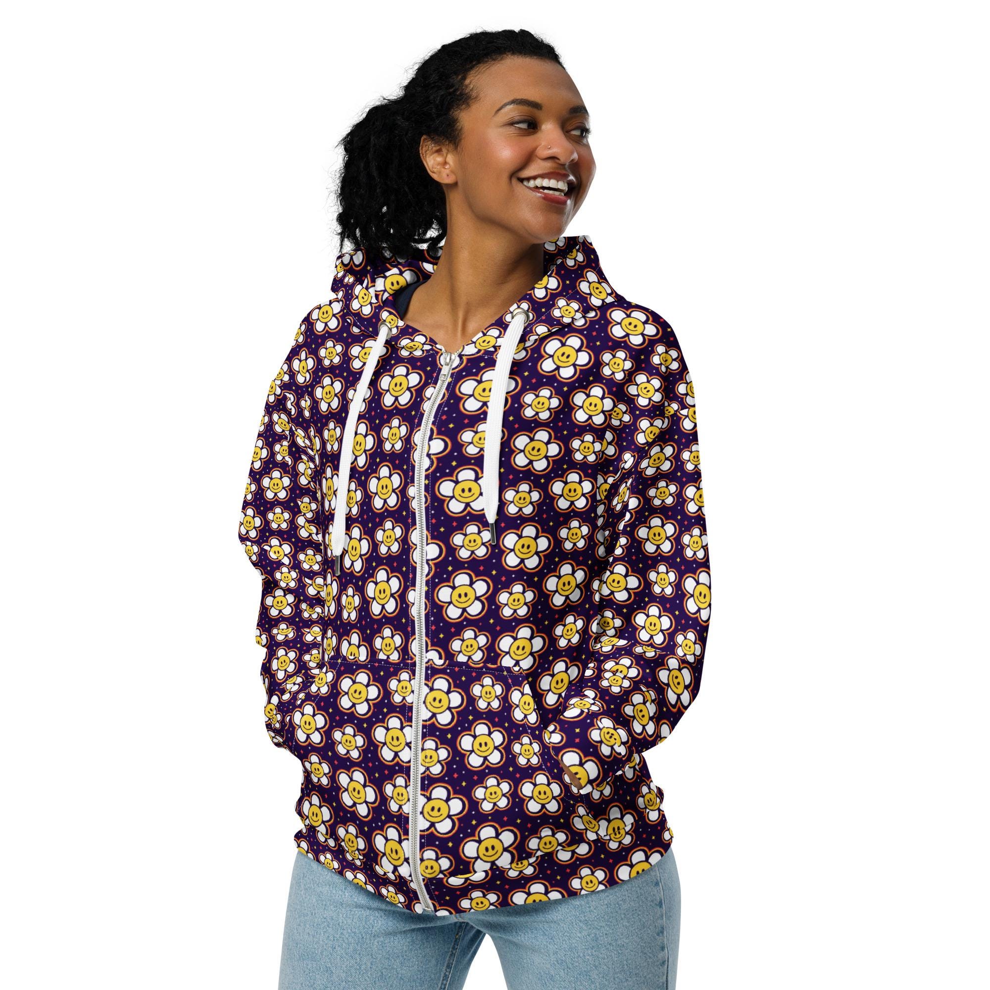 Smiley Face Zip up Hoodie - Etsy
