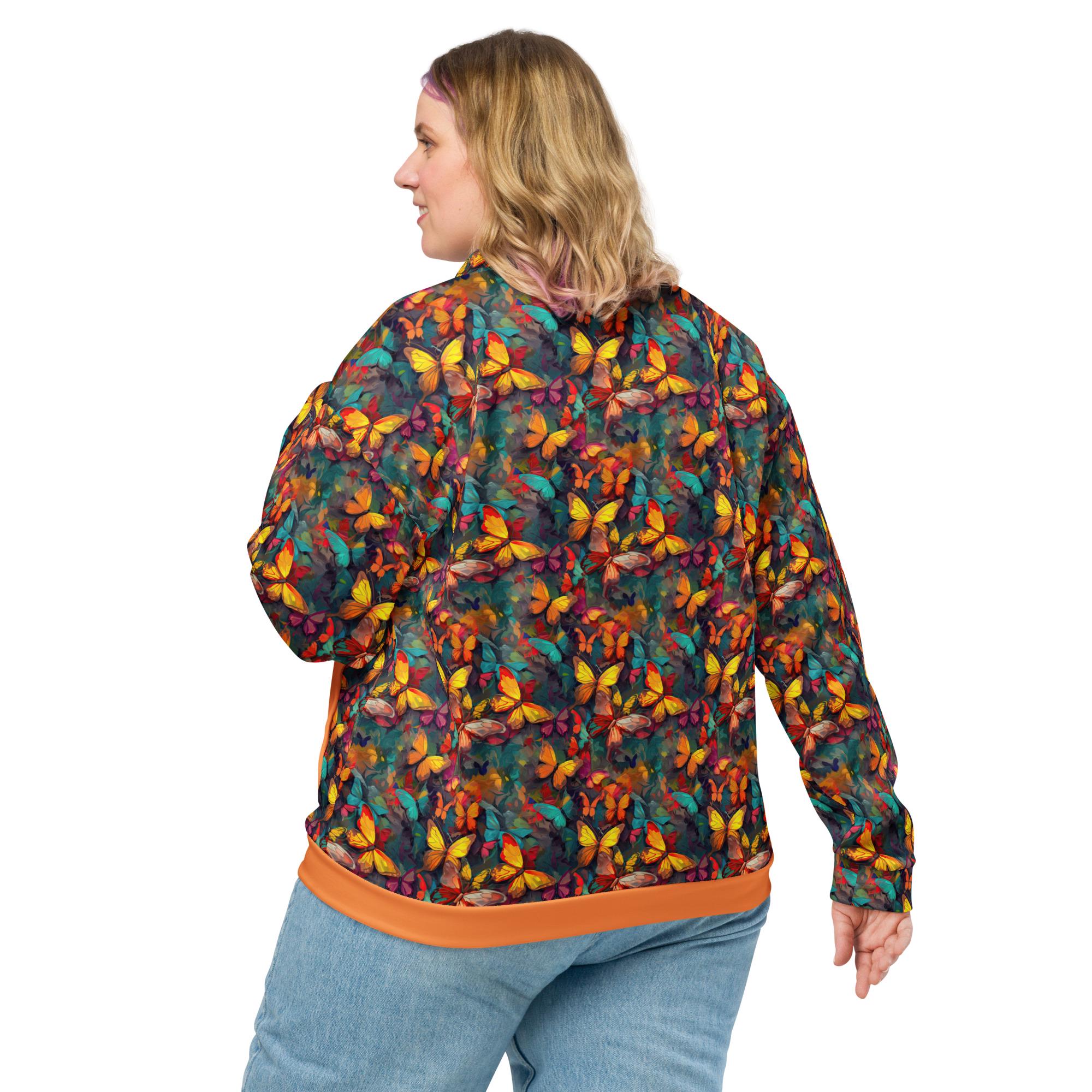Insect Butterfly Bomber Jacket, Stylish Fashion Streetwear Zip-up