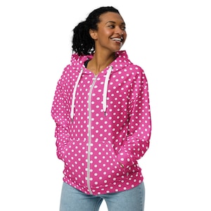 Polka Dot Zip Hoodie - Etsy