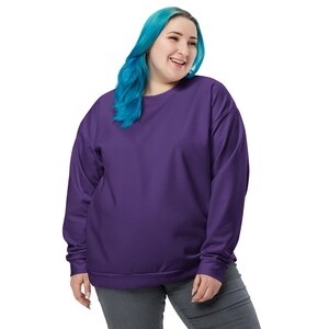 Solid Purple Sweatshirt, Fall Winter Crewneck Sweatshirt, Trendy Aesthetic Sweatshirt, Blank Cozy Unisex Sweatshirt, Gifts for Him Her