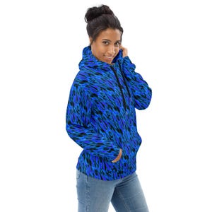 Fire Flames Print Pullover Hoodie, Fluffy Fire AOP Streetwear Designer Hoodie, Rave Party Fashion Hoodie, Trendy Y2K Funky Hoodie, Plus Size