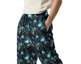 Disco Balls Printed Wide-Leg Joggers Pants, Streetwear Loungewear Athletic Joggers Sweatpants Trousers with Pockets, Funny Unique Sweatpants