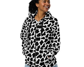 Cheetah Leopard Pattern Zipper Hoodie, Boho Leopard AOP Streetwear