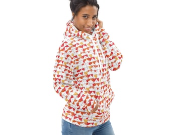Kitty Cats Printed Pullover Hoodie, Cat Mom Dad Hoodie, All Over Print Hoodie with Pockets, Fashion Hoodies, Cat Themed Gifts, Cat Lovers
