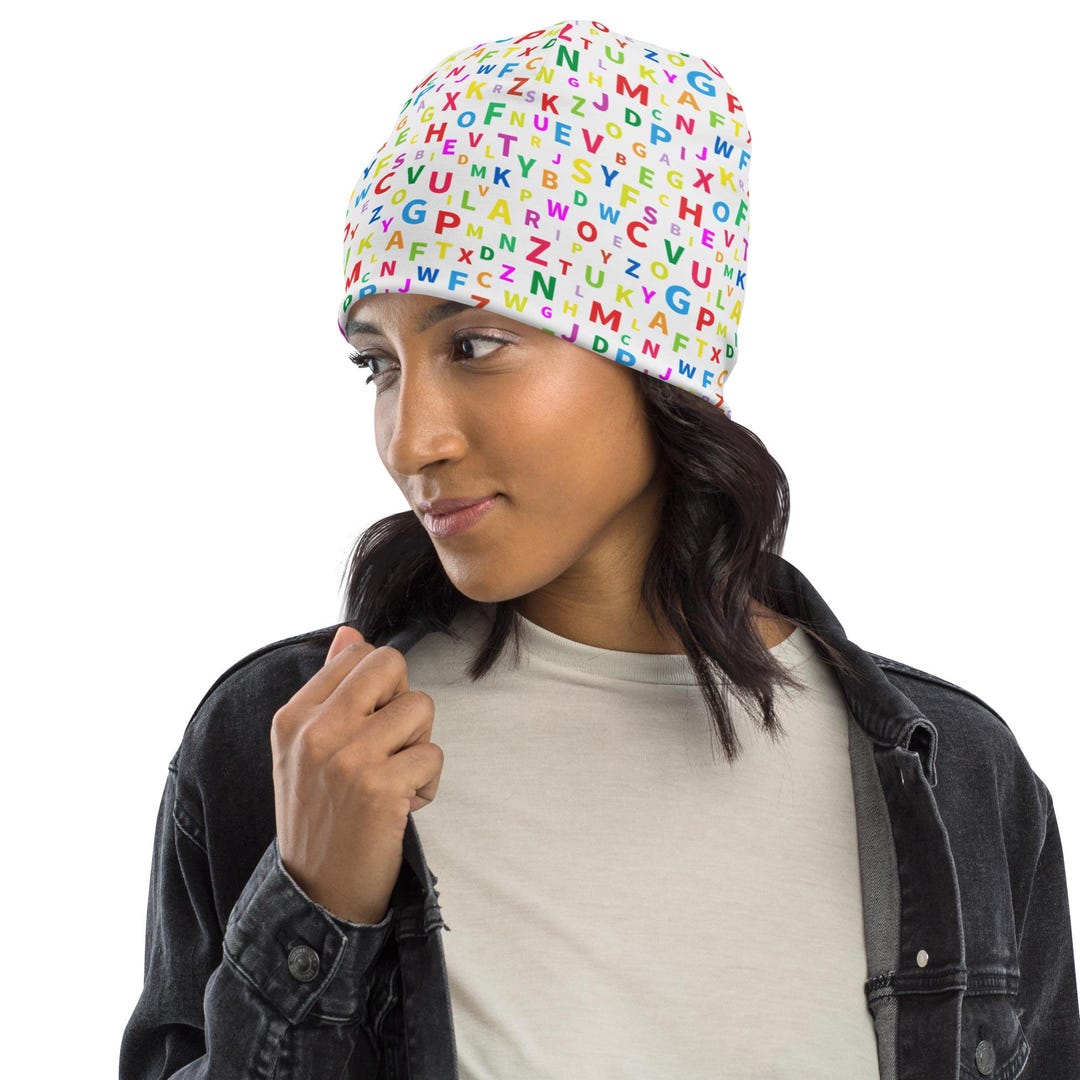 Alphabet Abcs Letters Beanie Hat, Comfortable Winter Beanie Hat ...