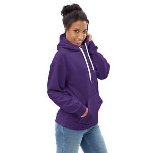 Solid Purple Pullover Hoodie, Aesthetic Streetwear Hoodies, Cozy Winter Loungewear Hoodie, Trendy Oversized Hoodie with Pockets, Unisex