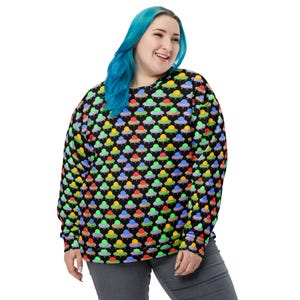 UFO Aliens Sweatshirt, All Over Print Sci-fi Aliens Sweatshirt for Men Women, Aliens Lover Sweatshirt Gift, Soft Cozy Aliens Pullover