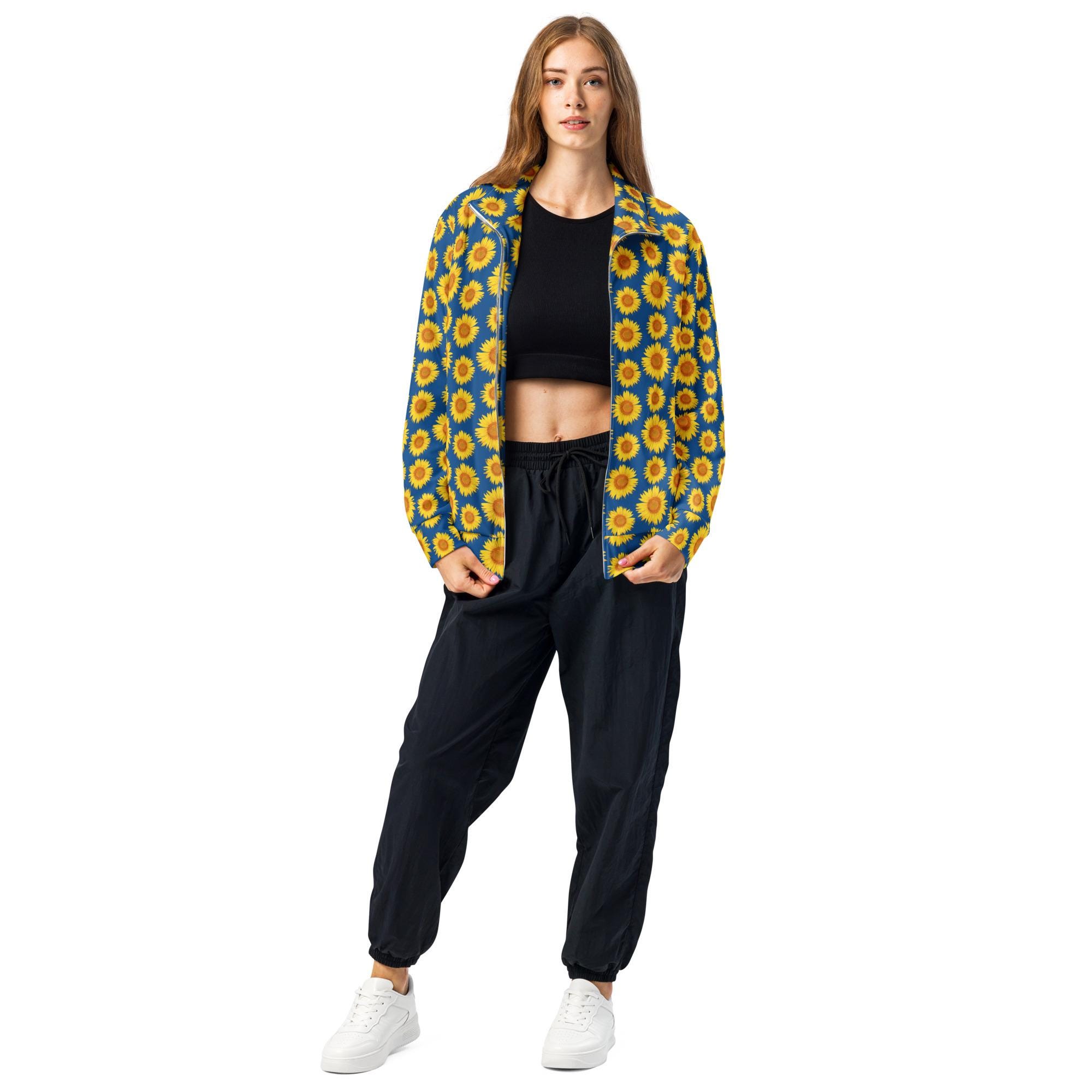 sunflower トラックジャケット Sunflowers Printed Track Jacket, Premium Floral Zipper Jacket