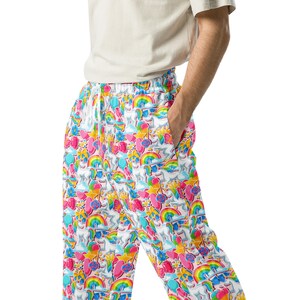Fantasy Unicorn Fairytale Printed Joggers Pants, Streetwear Loungewear Wide-Leg Trousers, Yoga Pants, Trendy Sweatpants, Plus Size, Unisex