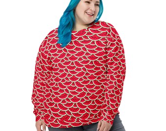 Watermelon Fruit Printed Sweatshirt, Fall Winter Crewneck Sweatshirt, Trendy Streetwear Pullover Cozy Shirt, Watermelon Lovers, Unisex