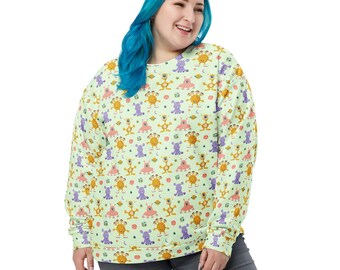 UFO Aliens Sweatshirt, All Over Print Sci-fi Aliens Sweatshirt for Men Women, Aliens Lover Sweatshirt Gift, Soft Cozy Aliens Pullover