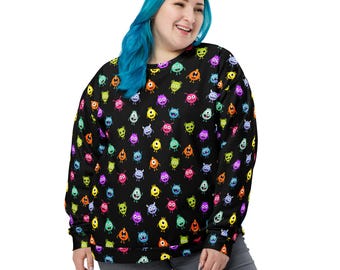 UFO Aliens Sweatshirt, All Over Print Sci-fi Aliens Sweatshirt for Men Women, Aliens Lover Sweatshirt Gift, Soft Cozy Aliens Pullover