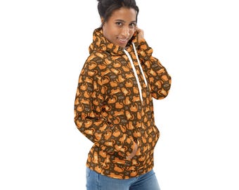 Kitty Cats Printed Pullover Hoodie, Cat Mom Dad Hoodie, All Over Print Hoodie with Pockets, Fashion Hoodies, Cat Themed Gifts, Cat Lovers