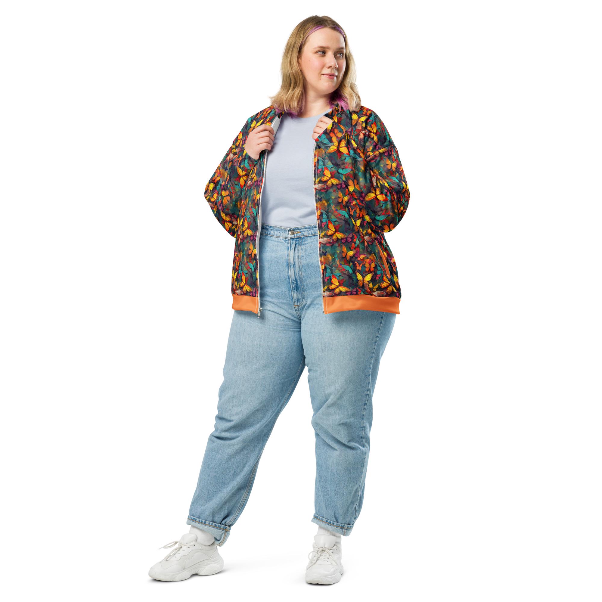 Insect Butterfly Bomber Jacket, Stylish Fashion Streetwear Zip-up