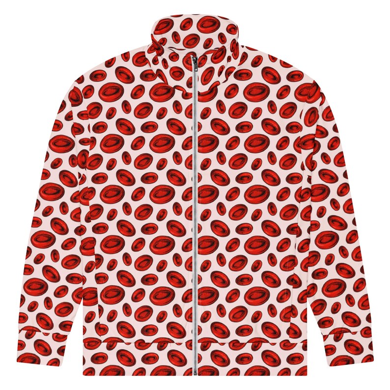 Red Blood Cells Printed Track Jacket, Lab Scientist Gift, Stylish ...