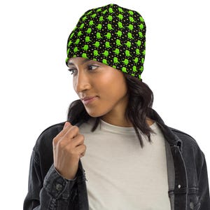 Dinosaur Monster Animal Printed Beanie Hat, Comfortable Soft Beanie, Designer Beanie Cap, Cute Fashion Winter Unisex Beanie, Dino Lover Gift