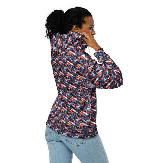 Racing Theme Zipper Hoodie, Racer Fan AOP Zip-up Hoodie With
