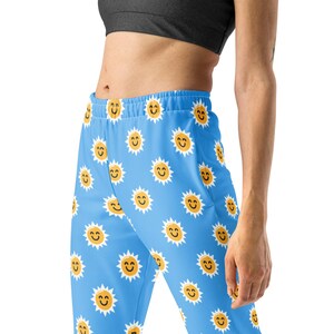 Sun Printed Jogger Sweatpants, Cute Aesthetic Loungewear Sweatpants for Women, Trendy Funky Yoga Pants, College Sweatpants, All Over Print