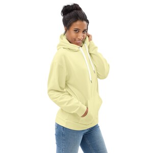 Solid Yellow Pullover Hoodie, Aesthetic Streetwear Hoodies, Cozy Winter Loungewear Hoodie, Trendy Oversized Hoodie with Pockets, Unisex