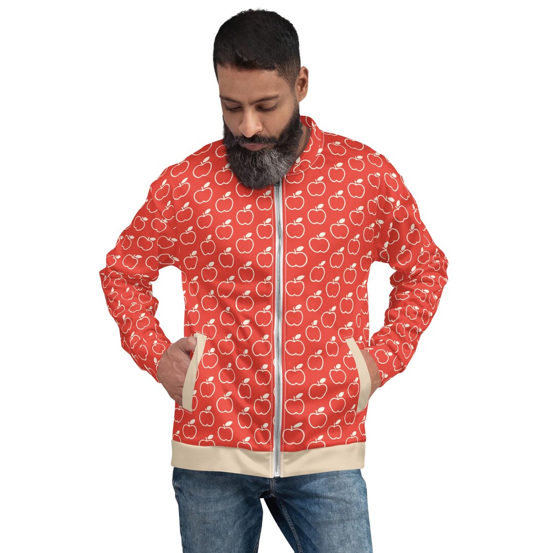 Apples Fruit Bomber Jacket, Stylish Fashion Streetwear Jacket, Foodie ...