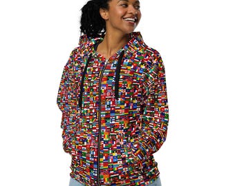 Cheetah Leopard Pattern Zipper Hoodie, Boho Leopard AOP Streetwear