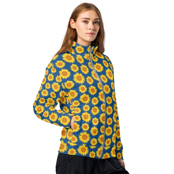 Sunflowers Printed Track Jacket, Premium Floral Zipper Jacket