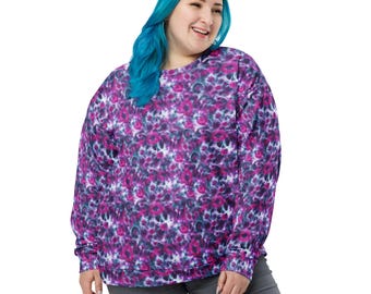 Tie Dye Swirls Printed Sweatshirt, All Over Print Aesthetic Pullover Sweatshirt, Trendy Unique College Top Shirt, Top Selling, Unisex
