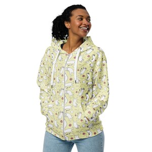 Kitty Cats Printed Zipper Hoodie, Cat Mom Dad Hoodie, All over Print Cats Zip-Up Hoodie with Pockets, Cat Themed Gifts, Cat Lovers Gift