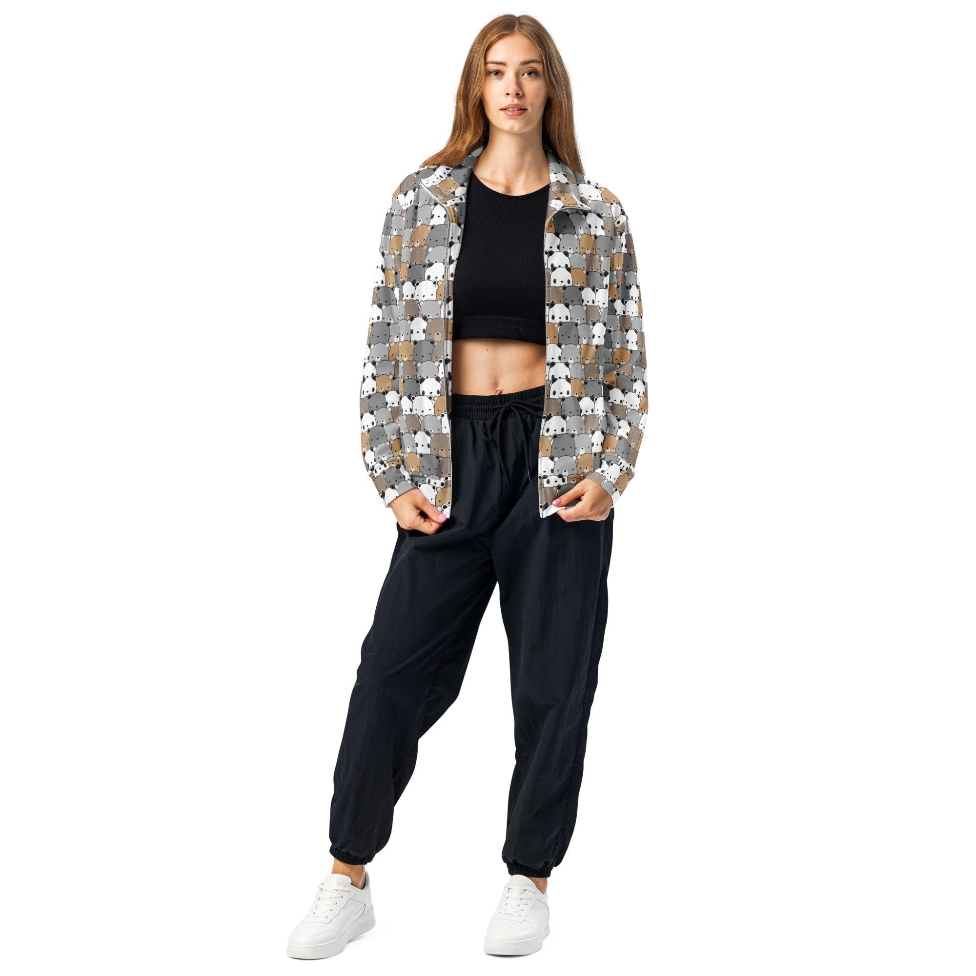 Bears Animal Printed Track Jacket, Classic Western Fashion 