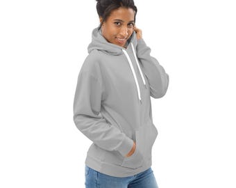 Solid Stone Gray Pullover Hoodie, Aesthetic Streetwear Hoodies, Cozy Winter Loungewear Hoodie, Trendy Oversized Hoodie with Pockets, Unisex