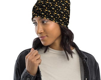 Insect Bumblebee Beanie Hat, Cute Designer Winter Beanie Cap, Fashionable Comfortable Cozy Beanie, Aesthetic Beanie, Bumblebee Lover Gift