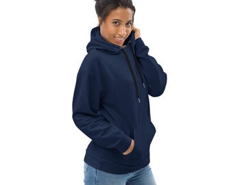 Solid Navy Blue Pullover Hoodie, Aesthetic Streetwear Hoodies, Cozy Winter Loungewear Hoodie, Trendy Oversized Hoodie with Pockets, Unisex