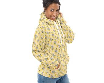 Kitty Cats Printed Pullover Hoodie, Cat Mom Dad Hoodie, All Over Print Hoodie with Pockets, Fashion Hoodies, Cat Themed Gifts, Cat Lovers