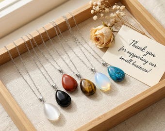 Kristallkette aus Sterlingsilber, Anhänger aus Opalit-Tigerauge oder Quarz, Heilkristallschmuck – das perfekte Geschenk für Sie