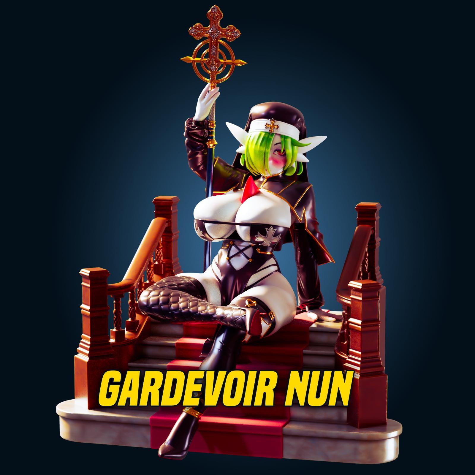 Gardevoir Nun Pokemon Mommy Inspired Fan Art Statue | Officer Rhu