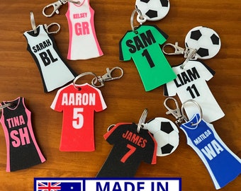Personalized Netball Personalized Soccer Jersey Keychain Sports Gift : 3D Printed