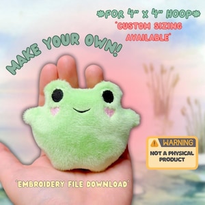 ITH frog plush stuffie Frogbert the frog - for 4x4 hoop embroidery file
