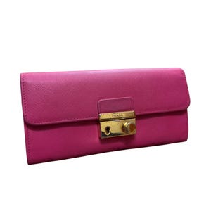 Pre owned Prada Saffiano Lock Long Wallet